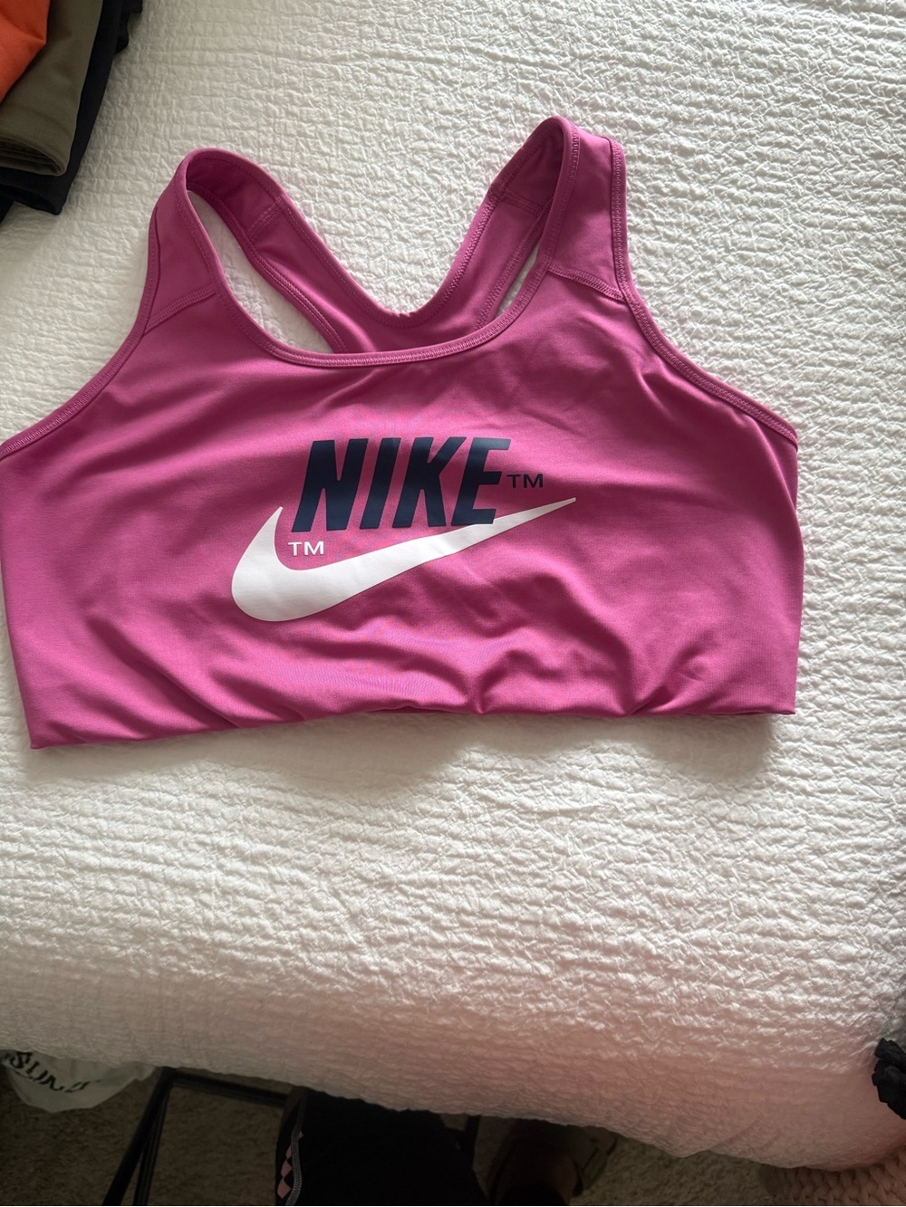 Nike Pink Logo Racerback Sports Bra